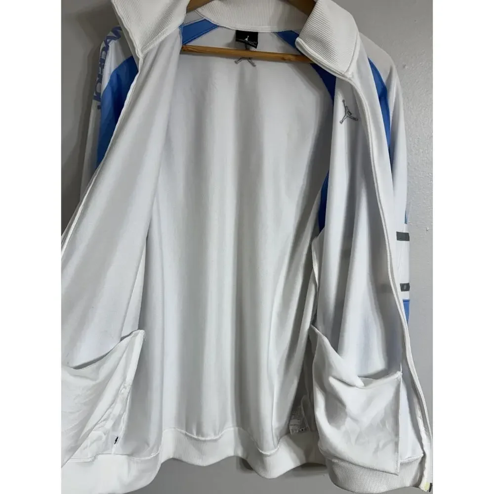 JORDAN Jacket Jumpman Mens Medium Lightweight Full Zip White Carolina Blue